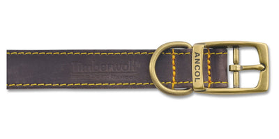 Ancol Timberwolf Leather Collar Sable 19mm X35-43cm